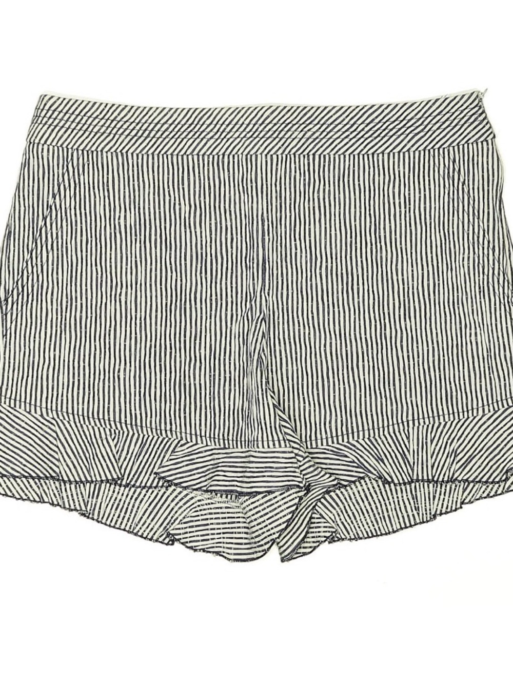Trina Turk Black and White Striped Cotton Shorts